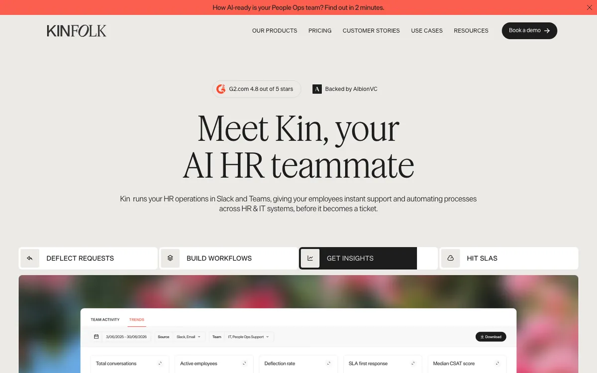 Screenshot of the live Kinfolk website